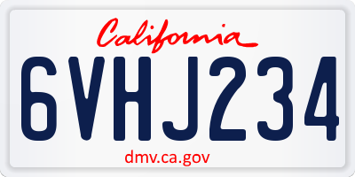 CA license plate 6VHJ234