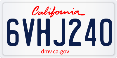 CA license plate 6VHJ240