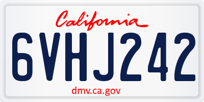 CA license plate 6VHJ242