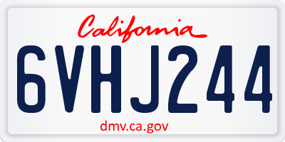 CA license plate 6VHJ244