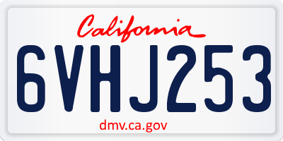 CA license plate 6VHJ253