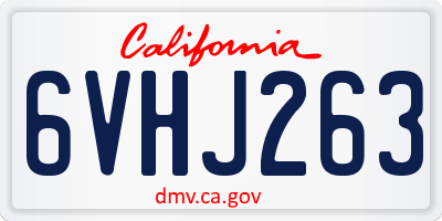CA license plate 6VHJ263