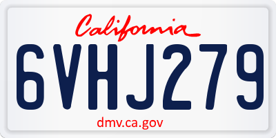 CA license plate 6VHJ279