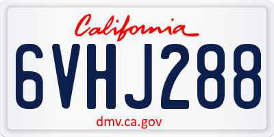 CA license plate 6VHJ288