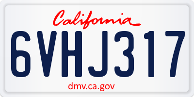 CA license plate 6VHJ317