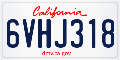 CA license plate 6VHJ318