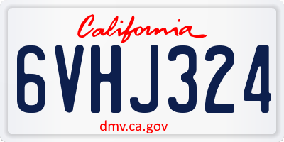CA license plate 6VHJ324