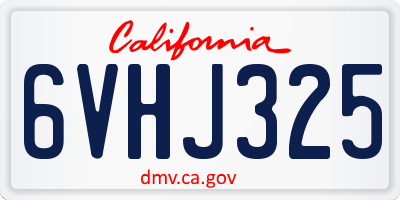 CA license plate 6VHJ325