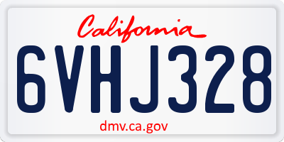 CA license plate 6VHJ328