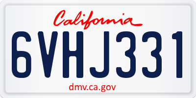 CA license plate 6VHJ331