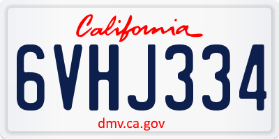 CA license plate 6VHJ334