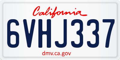 CA license plate 6VHJ337
