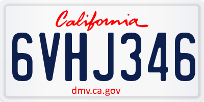 CA license plate 6VHJ346