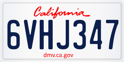 CA license plate 6VHJ347