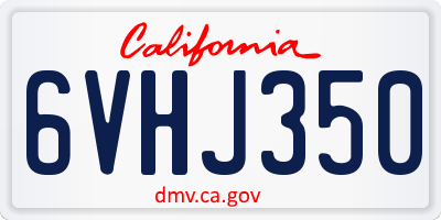 CA license plate 6VHJ350