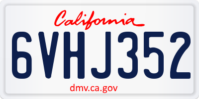 CA license plate 6VHJ352