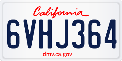 CA license plate 6VHJ364