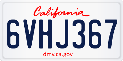 CA license plate 6VHJ367