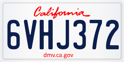 CA license plate 6VHJ372