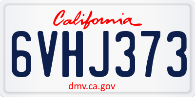 CA license plate 6VHJ373