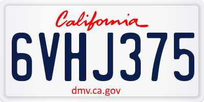 CA license plate 6VHJ375