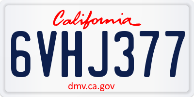 CA license plate 6VHJ377