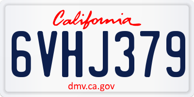 CA license plate 6VHJ379