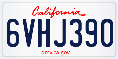 CA license plate 6VHJ390