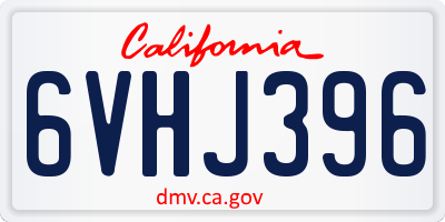 CA license plate 6VHJ396