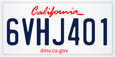 CA license plate 6VHJ401
