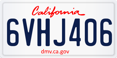 CA license plate 6VHJ406