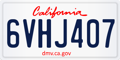 CA license plate 6VHJ407