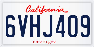 CA license plate 6VHJ409