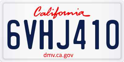 CA license plate 6VHJ410