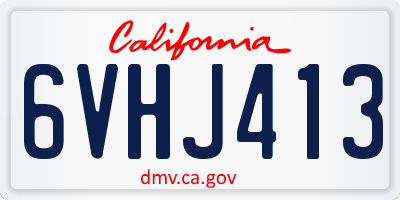 CA license plate 6VHJ413
