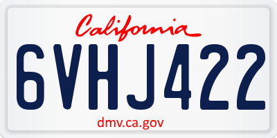 CA license plate 6VHJ422