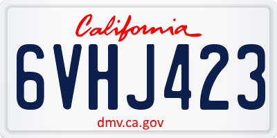 CA license plate 6VHJ423