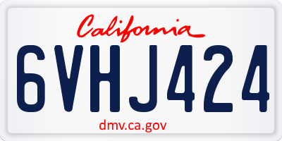 CA license plate 6VHJ424