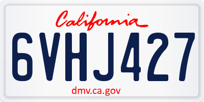 CA license plate 6VHJ427