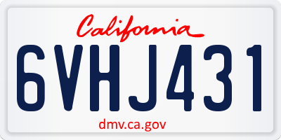 CA license plate 6VHJ431