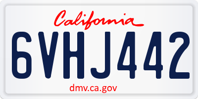 CA license plate 6VHJ442