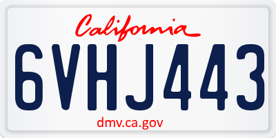 CA license plate 6VHJ443