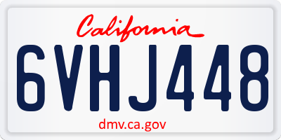 CA license plate 6VHJ448