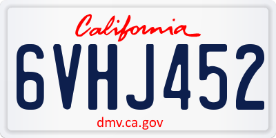 CA license plate 6VHJ452