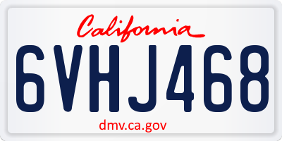 CA license plate 6VHJ468