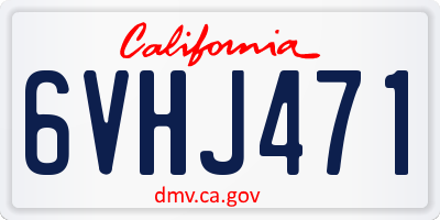 CA license plate 6VHJ471