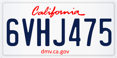 CA license plate 6VHJ475