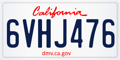 CA license plate 6VHJ476