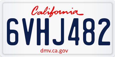 CA license plate 6VHJ482