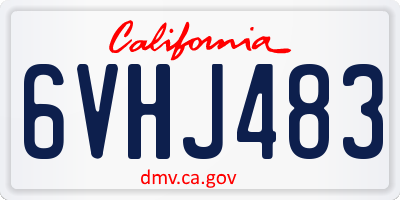 CA license plate 6VHJ483